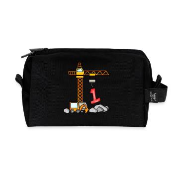 Pelle t-shirt 1 anniversaire 1 ans de garçon t-shirt - Trousse de toilette en tissu recyclé - noir - Devant
