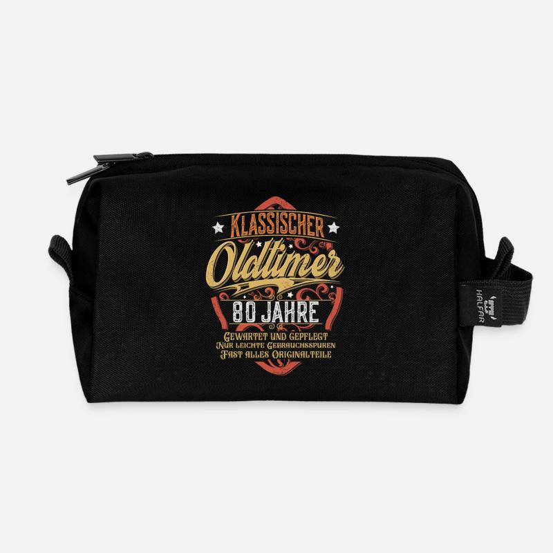 80. Geburtstag Oldtimer - Recycelte Kulturtasche - Schwarz