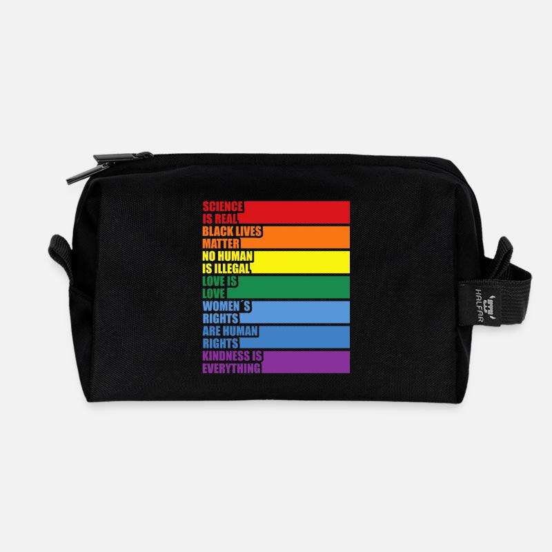 Science Is Real Black Lives Matter LGBTQ CSD Pride - Recycelte Kulturtasche - Schwarz