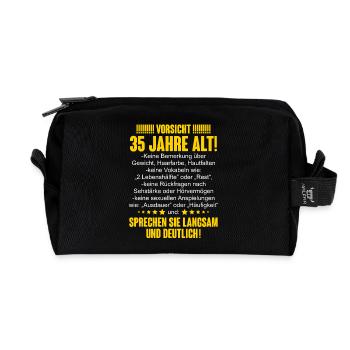 35. Geburtstag Lustiger Spruch - Recycelte Kulturtasche - Schwarz - Vorne