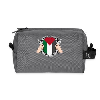 Palestine - Recycled Toiletry Zip Bag - anthracite - Front
