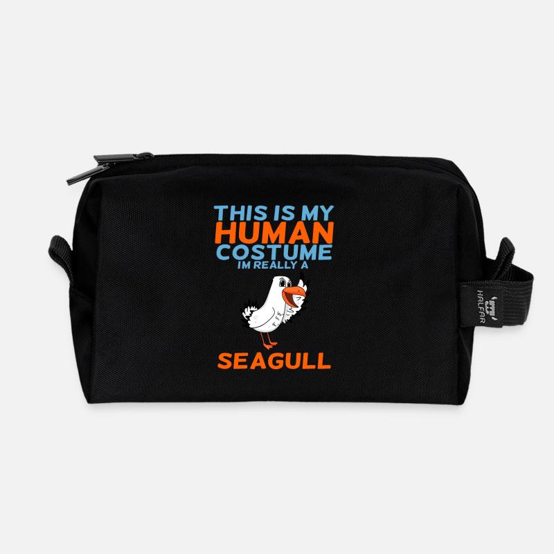 Möwe - Recycelte Kulturtasche - Schwarz
