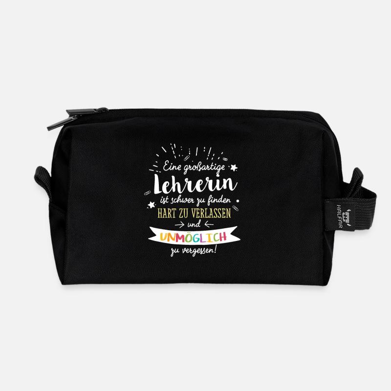 Großartige Lehrerin Spruch Abschied Geschenk - Recycelte Kulturtasche - Schwarz