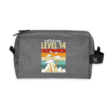 Level 14 Gaming Controller 14. Geburtstag - Recycelte Kulturtasche - Anthrazit - Vorne