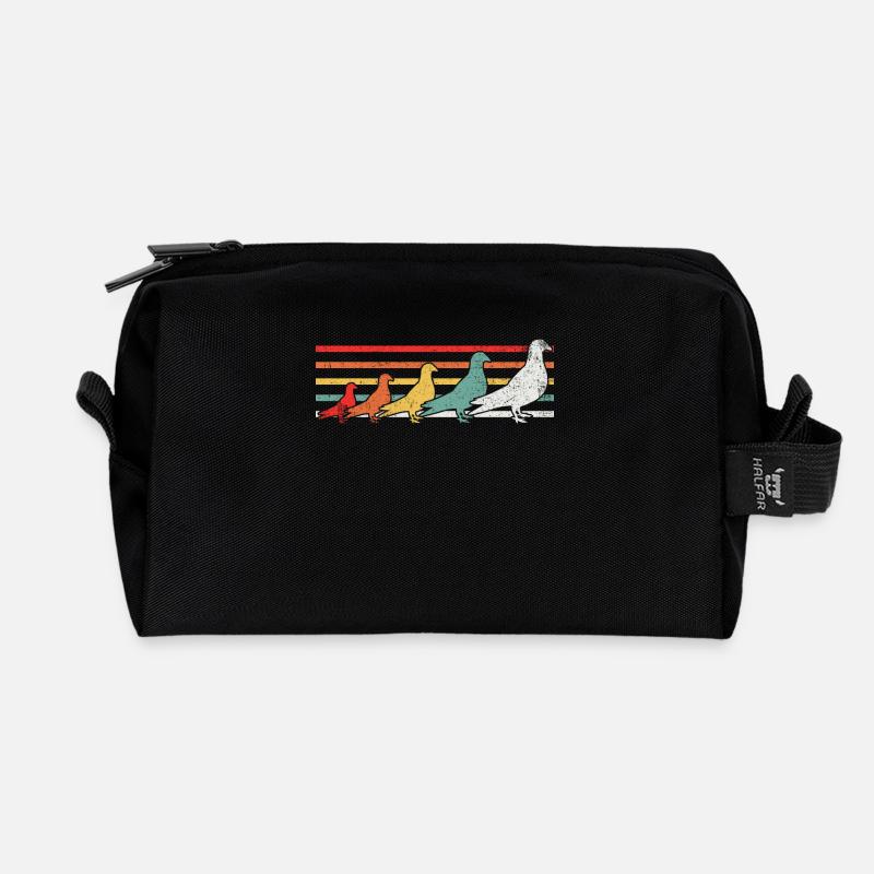 Taube Vintage - Recycelte Kulturtasche - Schwarz