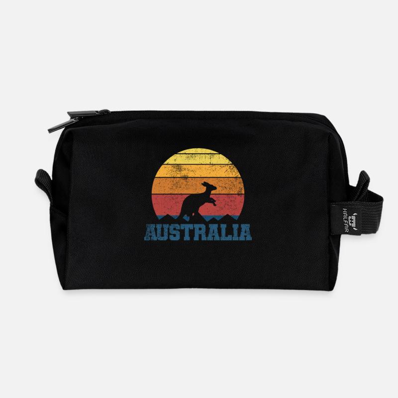 Australien Känguru - Recycelte Kulturtasche - Schwarz
