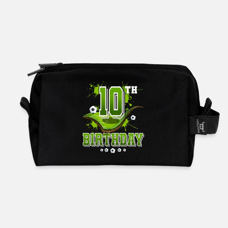 10. Geburtstag Fußball - Recycelte Kulturtasche - Schwarz