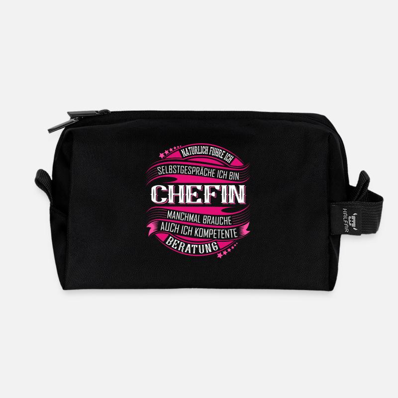 Chefin - Recycelte Kulturtasche - Schwarz