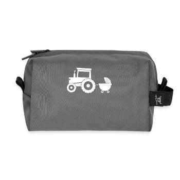 Tractor with baby cart - Recycled Toiletry Zip Bag - anthracite - Front
