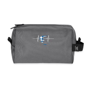 Grèce Herzschlag Flagge Vintage - Trousse de toilette en tissu recyclé - anthracite - Devant
