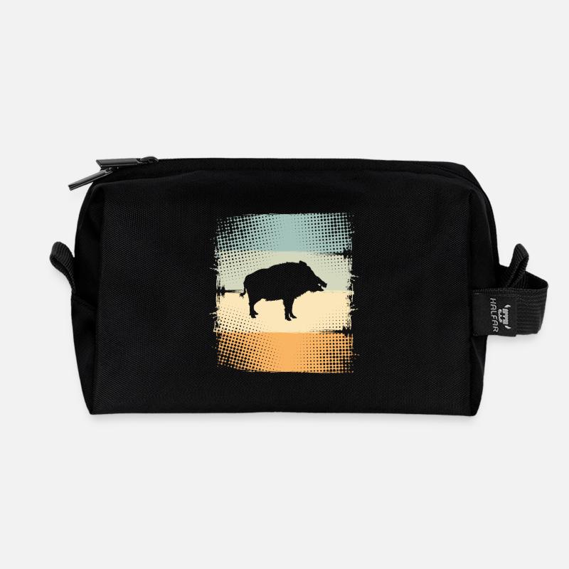 Wildschwein - Recycelte Kulturtasche - Schwarz