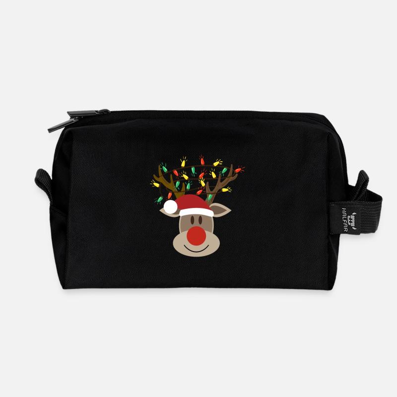 Elchkopf Rudolph Elch Rentier - Recycelte Kulturtasche - Schwarz