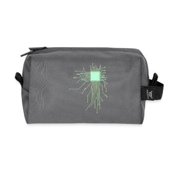 board core cpu computer nerd pc humor geek code - Recycled Toiletry Zip Bag - anthracite - Front