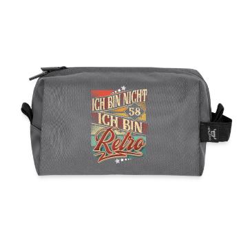 58. Geburtstag Retro Vintage - Recycelte Kulturtasche - Anthrazit - Vorne