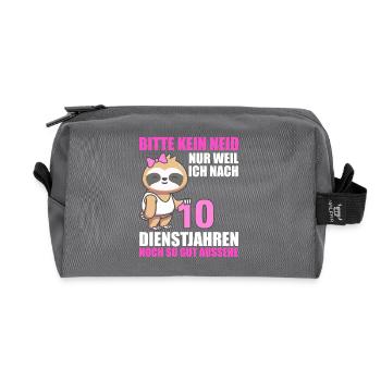 10 Jahre im Dienst 10 Jähriges Dienstjubiläum - Recycelte Kulturtasche - Anthrazit - Vorne