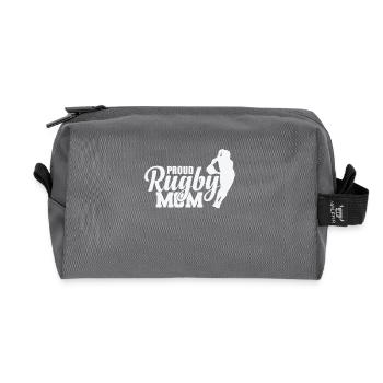 Fière rugby maman joueur de football - Trousse de toilette en tissu recyclé - anthracite - Devant