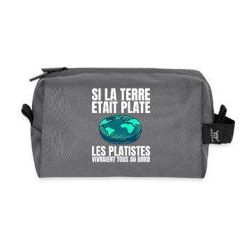 Si la Terre était Plate, les Platistes vivraient.. - Trousse de toilette en tissu recyclé - anthracite - Devant