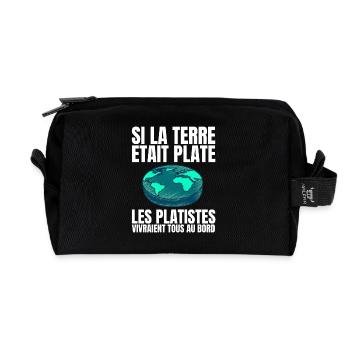 Si la Terre était Plate, les Platistes vivraient.. - Trousse de toilette en tissu recyclé - noir - Devant
