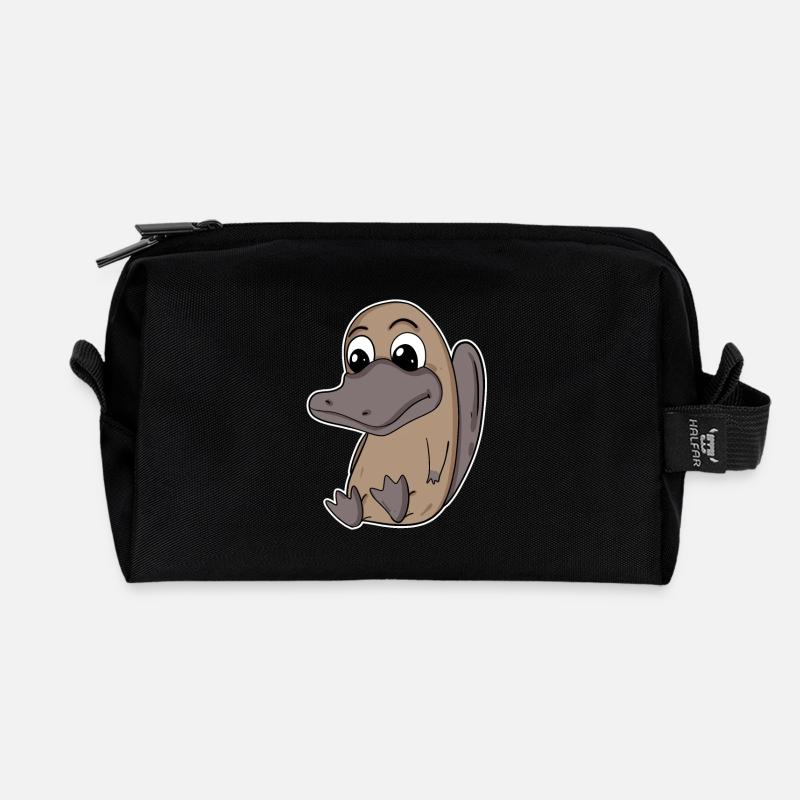 Schnabeltier - Recycelte Kulturtasche - Schwarz