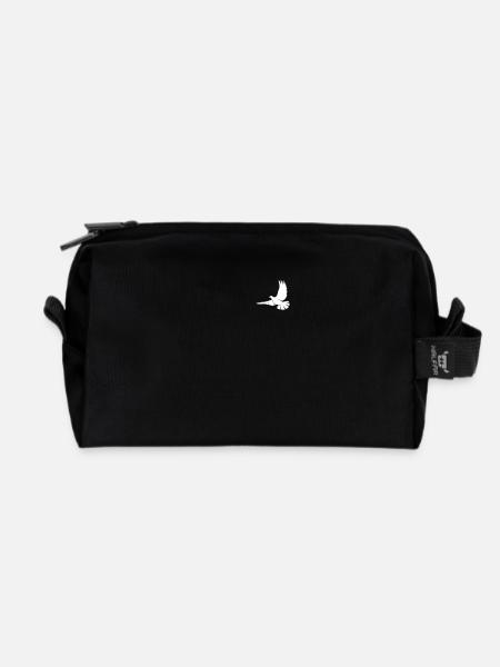 Weiße Taube Pocket Design Friedenstaube - Recycelte Kulturtasche - Schwarz