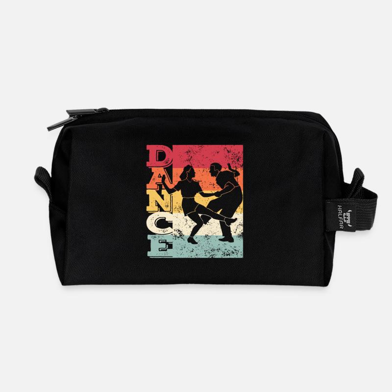 Boogie Woogie Swing Tanzen Retro Farben Vintage - Recycelte Kulturtasche - Schwarz