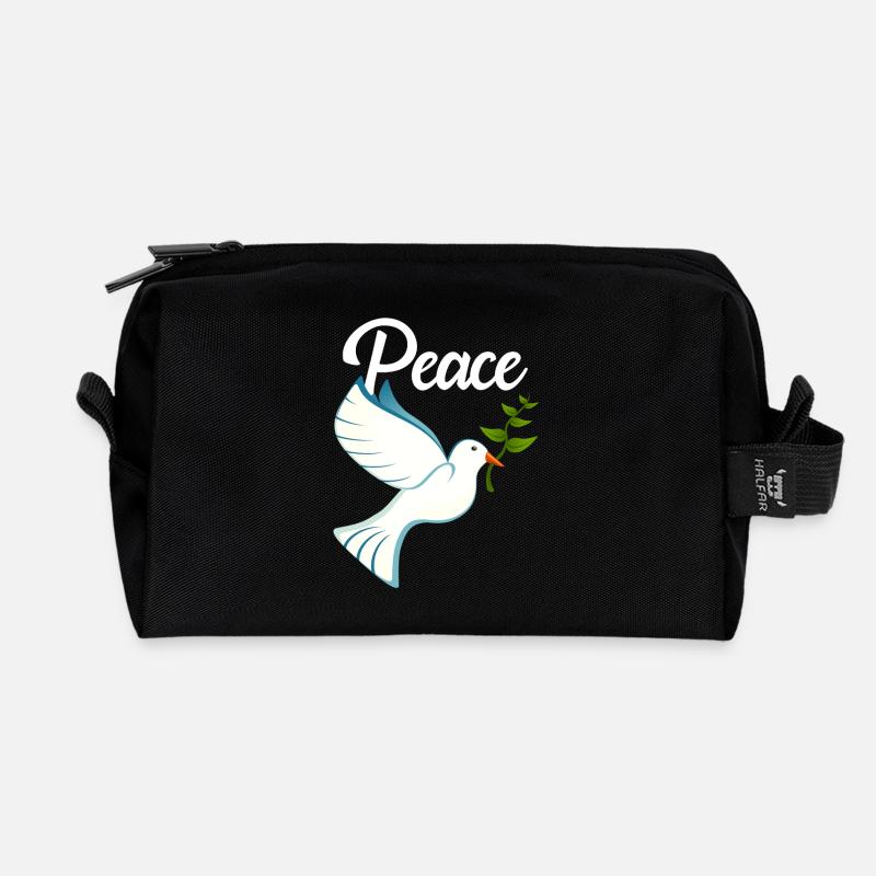 PEACE Friedenstaube - Recycelte Kulturtasche - Schwarz