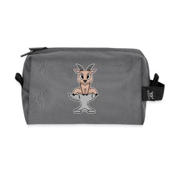 Bock auf Metal - Ziege Ziegenbock - Trousse de toilette en tissu recyclé - anthracite - Devant