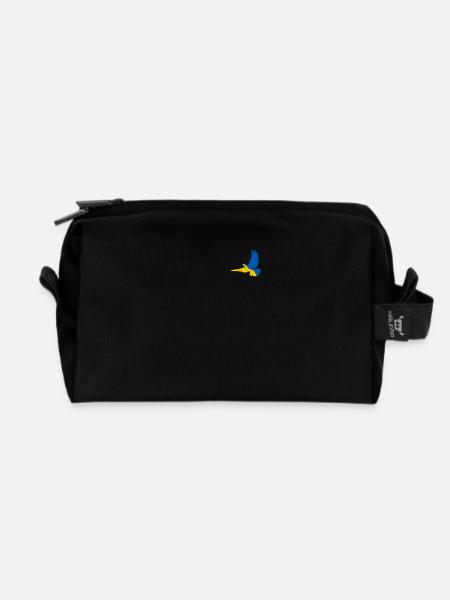 Kleine weiße Friedenstaube - Recycelte Kulturtasche - Schwarz