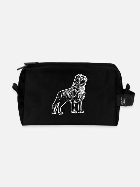 Löwenkopf Linienkunst Design - Recycelte Kulturtasche - Schwarz