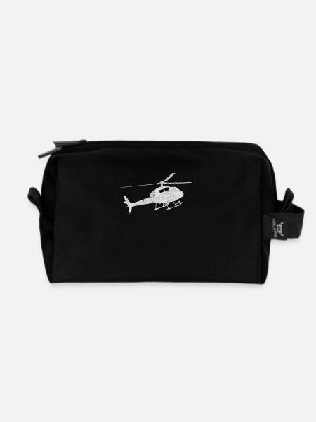 Conception d’hélicoptère noir - Trousse de toilette en tissu recyclé - noir