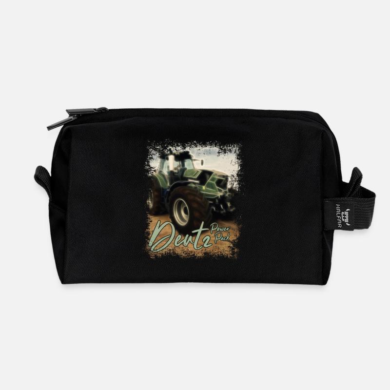Deutz Traktor Kraftpaket - Bloc d’alimentation Traktor - Trousse de toilette en tissu recyclé - noir