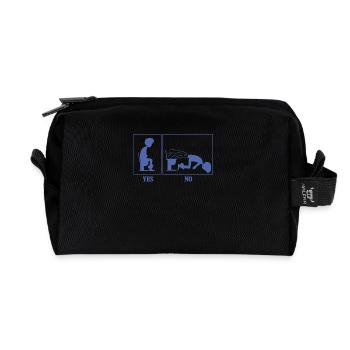 Toilet Toilet Instructions for pooping - Recycled Toiletry Zip Bag - black - Front