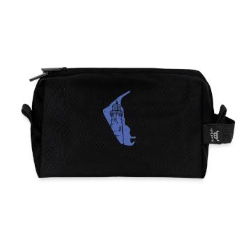 Amrum North Sea Island grunge - Recycled Toiletry Zip Bag - black - Front