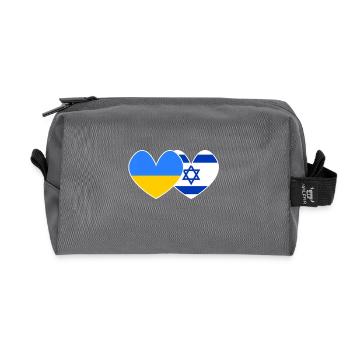Ukraine and Israel support - Recycled Toiletry Zip Bag - anthracite - Front