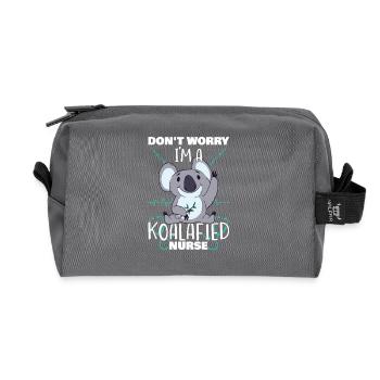 Don't Worry I am A Koalafied Nurse Koala Nurse - Recycled Toiletry Zip Bag - anthracite - Front