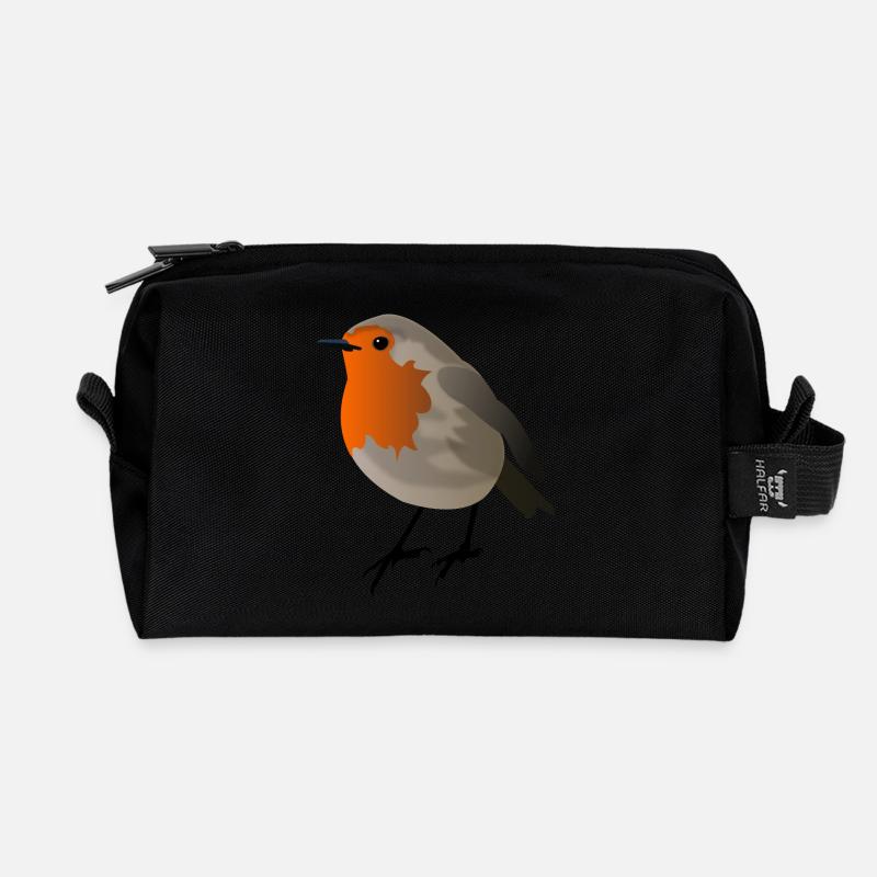 Rotkehlchen - Recycelte Kulturtasche - Schwarz