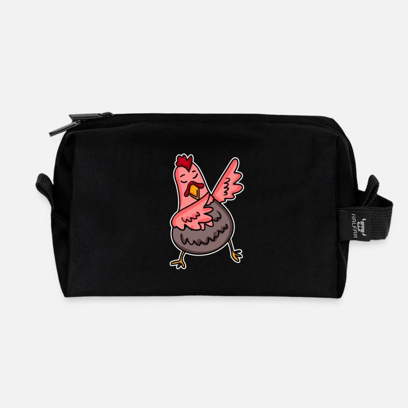 Dabbing Dab Huhn - Recycelte Kulturtasche - Schwarz