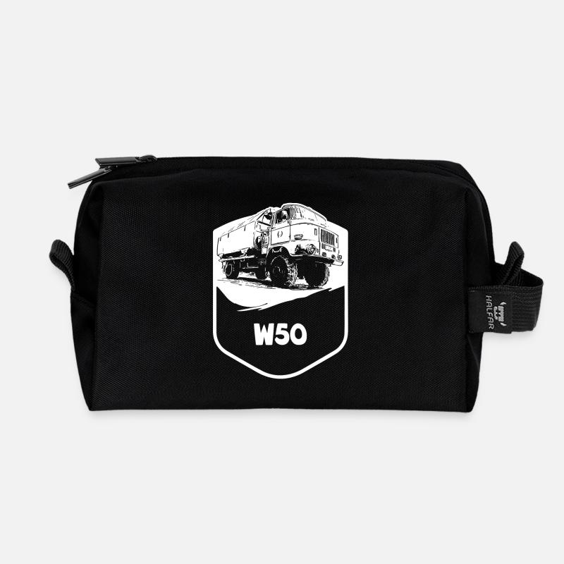 W50 | DDR | LKW | IFA - Recycelte Kulturtasche - Schwarz