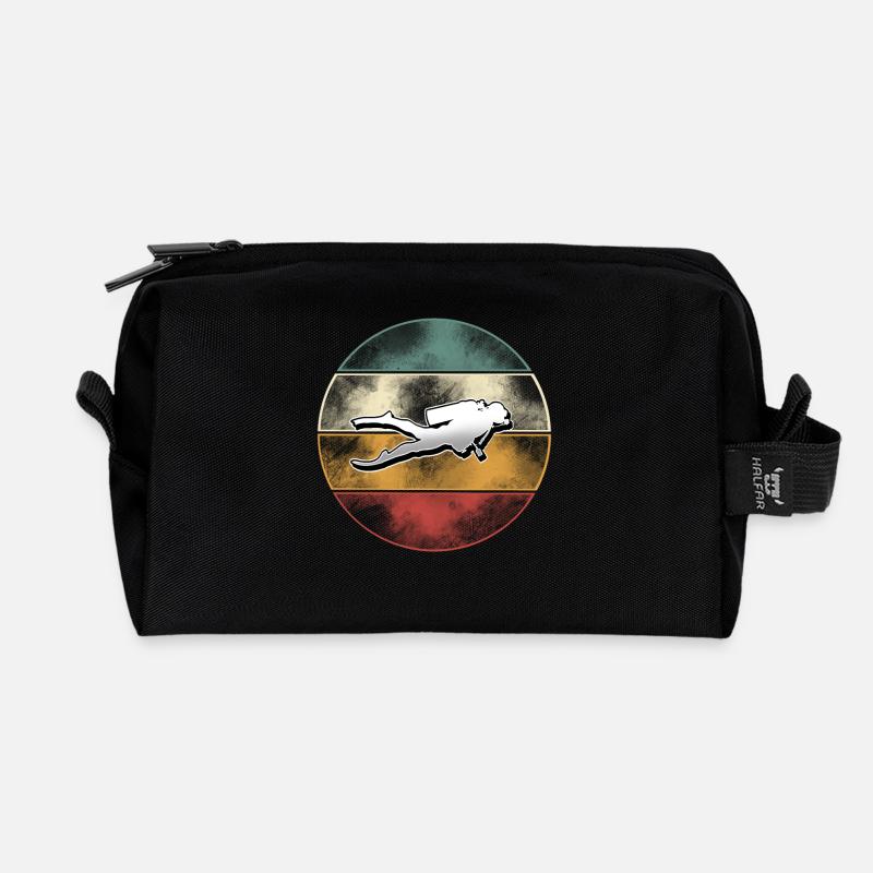 Taucher Tauchen - Recycelte Kulturtasche - Schwarz