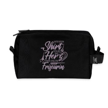 Friseurin Geschenkideen Haarstylistin - Recycelte Kulturtasche - Schwarz - Vorne