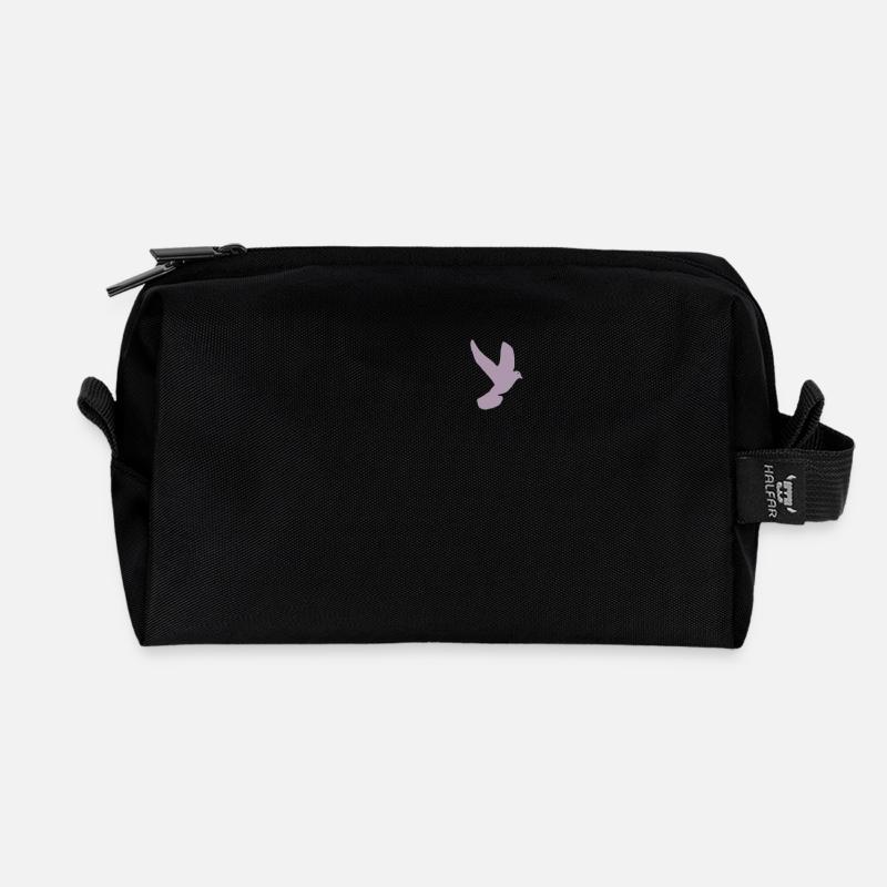 Rosa Taube Pocket Friedenstaube - Recycelte Kulturtasche - Schwarz