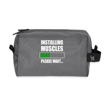 Installing Muscles Muscles Installs Gym Workout - Recycled Toiletry Zip Bag - anthracite - Front