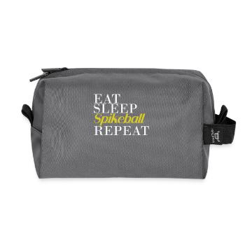 Eat Sleep Spikeball Repeat Roundball - Recycelte Kulturtasche - Anthrazit - Vorne