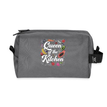 Reine de la cuisine Cuisine Chef Cuisinière Femmes - Trousse de toilette en tissu recyclé - anthracite - Devant