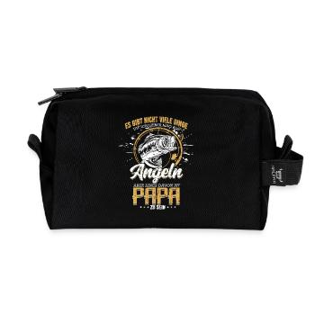 Angler Papa es gibt nicht viele Dinge die ich - Recycelte Kulturtasche - Schwarz - Vorne