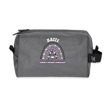 Happy Ace Pride Mois De l’arc-en-ciel asexué - Trousse de toilette en tissu recyclé - anthracite - Devant