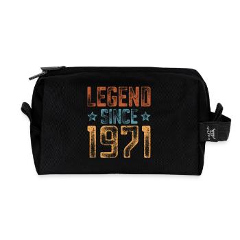 1971 Born Year of birth Birthday - Recycled Toiletry Zip Bag - black - Front