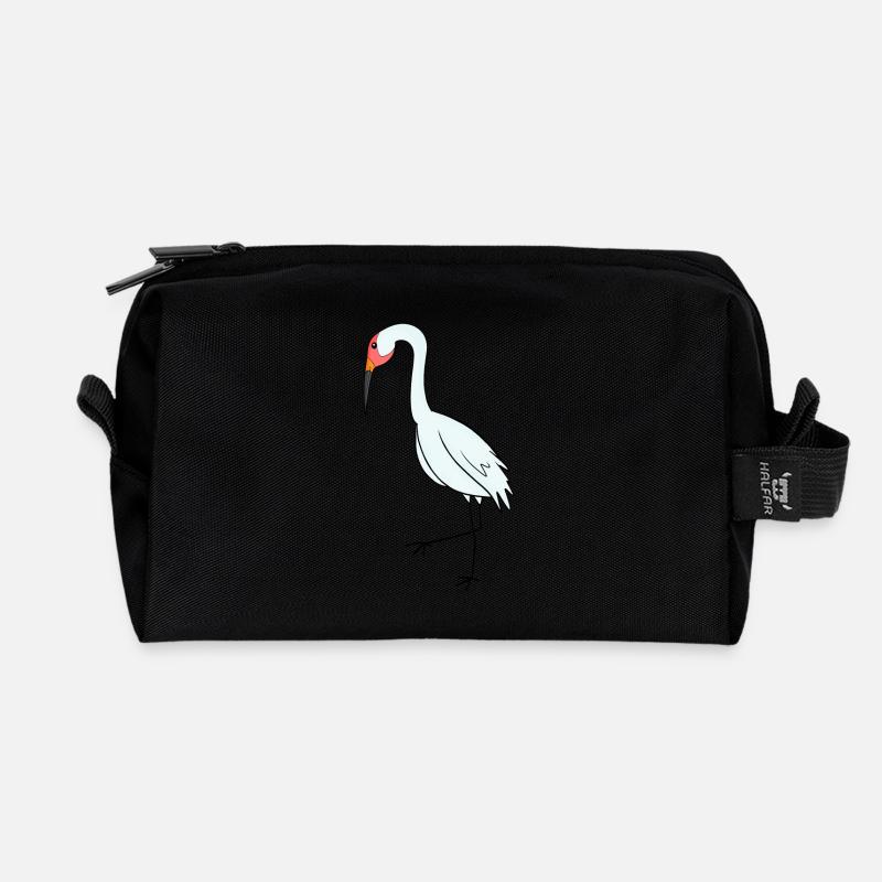 Zugvögel Kranich Vogel - Recycelte Kulturtasche - Schwarz