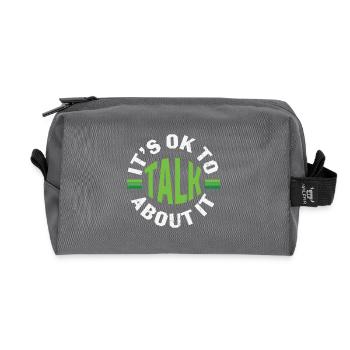 Its Ok To Talk About Mental Health - Recycled Toiletry Zip Bag - anthracite - Front