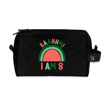 8 years Rainbow Rainbow 8th birthday - Recycled Toiletry Zip Bag - black - Front